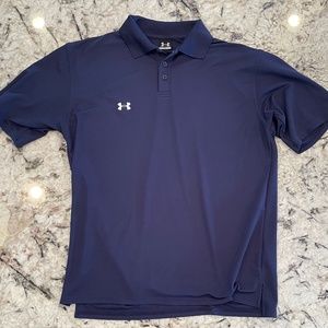 Under Armor Mens Navy Blue Polo